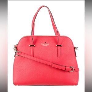Kate Spade Sz 12.5 X 8 Red leather shoulder crossbody bag New York Cedar street